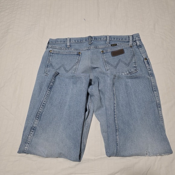 Wrangler Jeans Mens 38x30 Blue 47MWZ Regular Fit Cowboy Boot Zipper With Patch - Picture 5 of 9